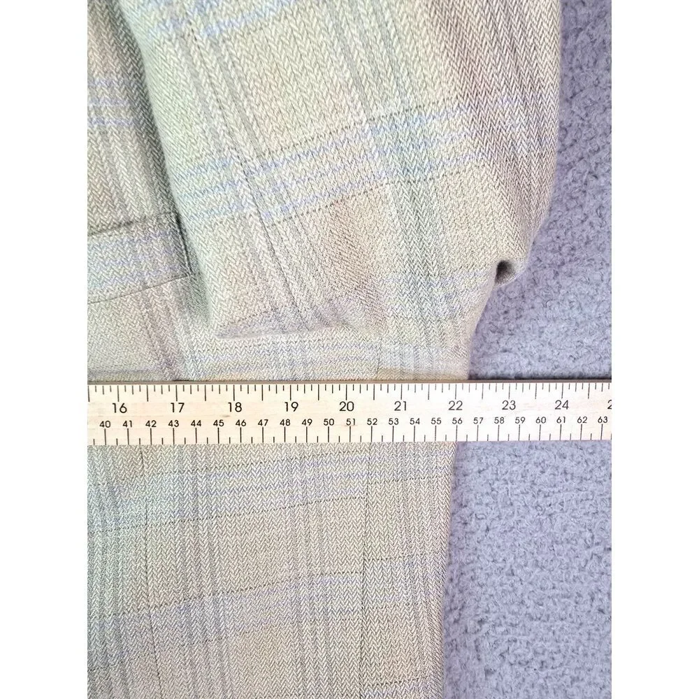 Tom James Innocenti Oro Mens Sport Coat 40R Pale Yellow Blue Plaid Tailored